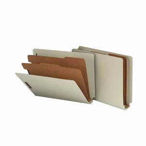 Sparco Classification Folder - Letter - 8.5" x 11" - 2 Divider - 10 / Box - Gray