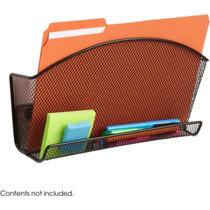 Safco Onyx 4180BL Magic Magnetic File Pocket With Organizer - 1 Pocket(s) - Steel - Black