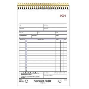 Rediform Gold Standard Purchase Order Book - Wire Bound - 2 Part - Carbonless - 7.87" x 5.5" Form Size - White - 1Each