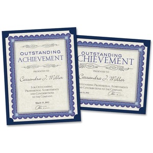 Southworth Linen Certificate Jacket - 8.5" x 11" - Letter - 10 / Pack - Navy Blue