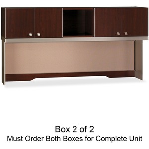 Bush Quantum Hutch - 71" Width x 15.25" Depth x 37" Height - Harvest Cherry
