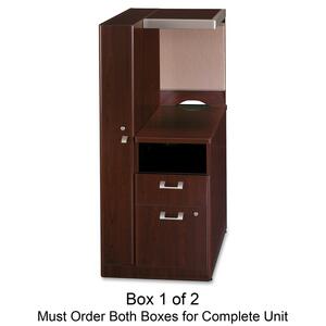 Bush Quantum Left Storage Tower - 23" Width x 23.5" Depth x 53" Height - Harvest Cherry