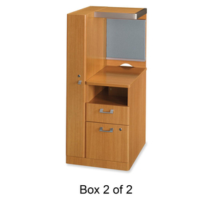 Bush Quantum Left Storage Tower - 23" Width x 23.5" Depth x 53" Height - Modern Cherry
