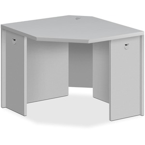 HON 38000 Series Corner Desk - 36" Width x 24" Depth x 29.5" Height - Radius Edge - Steel - Light Gray Top