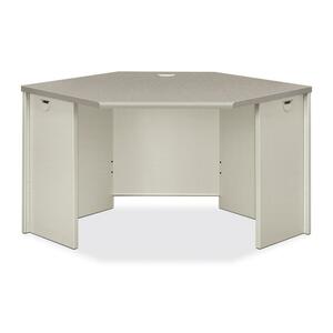 HON 38000 Series Corner Desk - 24" Width x 42" Depth x 29.5" Height - Radius Edge - Steel - Gray
