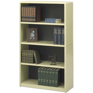 Safco ValueMate Bookcase - 32" x 13.5" x 54" - Steel, Fiberboard - 4 x Shelf(ves) - Sand