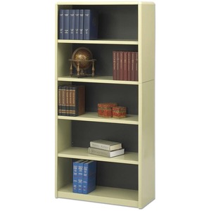 Safco ValueMate Bookcase - 32" x 13.5" x 67" - Steel, Fiberboard - 4 x Shelf(ves) - Sand
