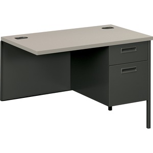 HON Metro Classic P3235RG2S Right Pedestal Return - 42" Width x 24" Depth x 29.5" Height - 2 Drawer - Double - Steel - Charcoal Gray