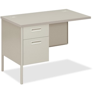 HON Metro Classic Right Pedestal Return - 42" Width x 24" Depth x 29.5" Height - 2 Drawer - Double - Steel - Light Gray