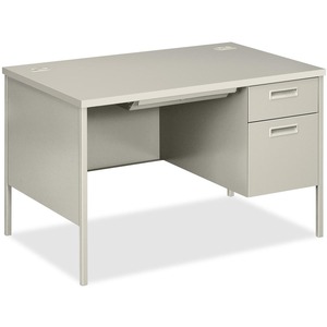 HON Metro Classic Right Pedestal Desk x 29.5" - Steel - Light Gray Drawer