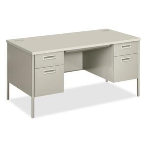 HON Metro Classic Right Pedestal Desk - Rectangle - 2 Box, 2 Drawer x 29.5" - Steel - Gray