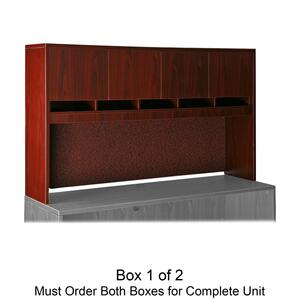 Lorell 87000 Series Stack-on Storage Hutch - 72" Width x 15" Depth x 42.5" Height - Wood - Mahogany