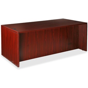 Lorell 87000 Series Rectangular Desk Shell - 72" Width x 36" Depth x 29.5" Height - 2 Drawer - Wood - Mahogany