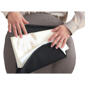 MASTER Memory Foam Lumbar Support Cushion - Washable - Hook Mount - 12.5" x 2.5" x 7.5" - Black
