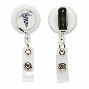 Baumgartens Caduceus Image Medical Card Reel - Purple, Red, Clear, Light Blue