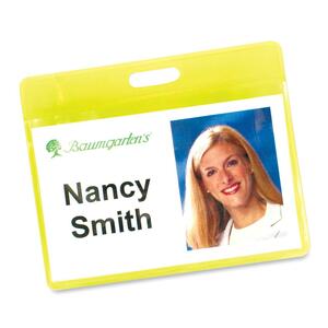 Baumgartens Reflective Badge Holder - Vinyl - Yellow