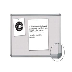 Balt Pebbles Vinyl Tackboard - 3ft x 4ft - Vinyl Surface - Aluminum Frame - Light Gray