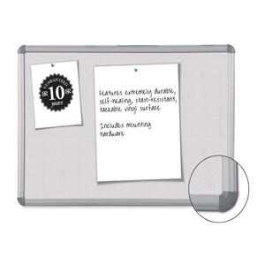 Balt Pebbles Vinyl Tackboard - 4ft x 6ft - Vinyl Surface - Aluminum Frame - Light Gray