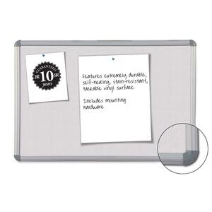 Balt Pebbles Vinyl Tackboard - 4ft x 8ft - Vinyl Surface - Aluminum Frame - Light Gray