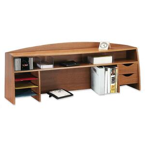Buddy Spacesaver Desktop Organizer - 21.25" x 58" x 12" - Wood - Medium Oak