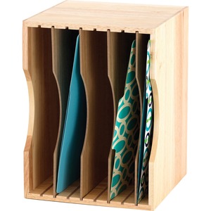 Safco Wood Stackable Sorter - 9.5" x 12.75" x 9.25" - 5 Compartment(s) - Wood - Light Oak