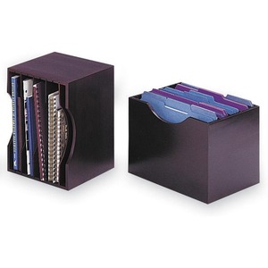 Safco Wood Stackable Sorter - 9.5" x 12.75" x 9.25" - 5 Compartment(s) - Wood - Mahogany