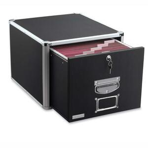 IdeaStream Locking Drawer File - Letter, Legal - External Dimensions 12.5" Height x 16" Width x 17.37" Depth - Steel, Aluminum, Rubber - Black