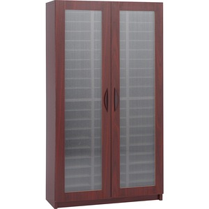 Safco Frosted Door Literature Organizer - 58" x 30" x 14" - 60 Compartment(s) - Mahogany