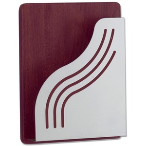 Safco Wave Magazine Rack - 13" x 10" x 2.75" - 1 Pocket(s) - Wood - Mahogany