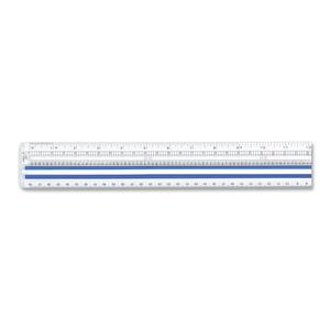 Westcott Magnifying Printout Ruler - 12" Length - 1/16, 1/10, 1/6 Graduations - Metric, Imperial Measuring System - 1 Each - Clear