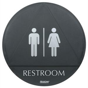 U.S. Stamp & Sign Century Title 24 Restroom Sign - "Restroom" Preprinted - Plastic - Black