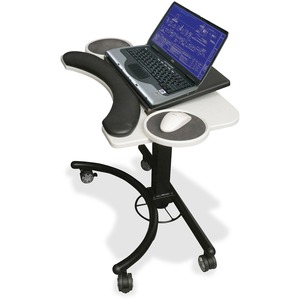 Balt Adjustable Height Laptop Stand - Steel, Steel - Gray, Black