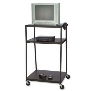 Quartet Wide Body Monitor Cart - Metal - Black