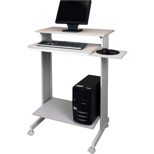 Buddy Euroflex Stand-up Workstation - Rectangle - 1 CPU Holder, 1 Tray, 1 Shelf x 44" - Steel - Gray Frame