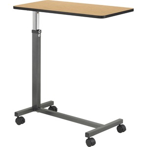 Hausmann Overbed Table - 15" x 30" x 45" - Steel, Steel - Chrome Frame, Chrome Base