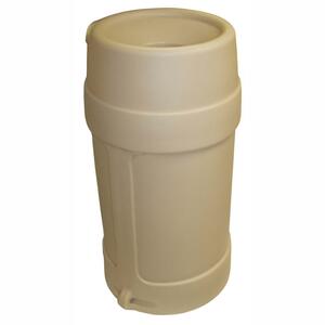 Continental Funnel Top Receptacle - 24gal Capacity - Round - 34" Height x 18" Width - Beige