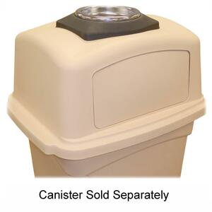 Continental Ash Tray Top With Tray - 18.5" Height x 2.38" Width x 14.62" Depth - Chrome, Black