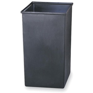 Safco 9669 Waste Receptacle 36 gal Capacity - Square - 27.25" Height x 17" Width x 17" Depth - Plastic - Black