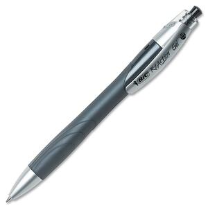 BIC ReAction Retractable Gel Pen - 0.7 mm Pen Point Size - Black Ink - Black Barrel - 1 Each