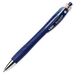 BIC ReAction Retractable Ball Pen - Blue Ink - Blue Barrel - 1 Each