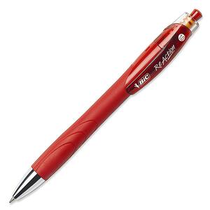 BIC ReAction Retractable Ball Pen - Red Ink - Red Barrel - 1 Each