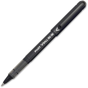 Pilot VBall Extra Fine Point Rollerball Pen - 0.5 mm Pen Point Size - Black Ink - Black Barrel - 1 Dozen