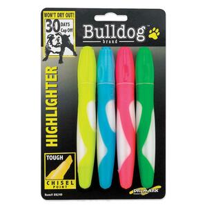 Dri Mark Bulldog Chisel Point Desk Highlighter - Chisel Marker Point Style - Yellow Ink, Blue Ink, Pink Ink, Green Ink - 4 / Pack