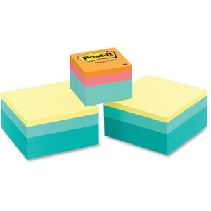 Post-it Note Cube Value Pack - 3" x 3", 2" x 2" - Sweet Pea - Paper