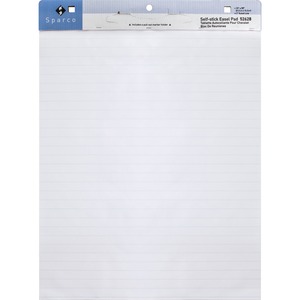 Sparco Self-stick Ruled Easel Pad - 30 Sheet(s) - 20lb - Ruled - 2 / Carton - White