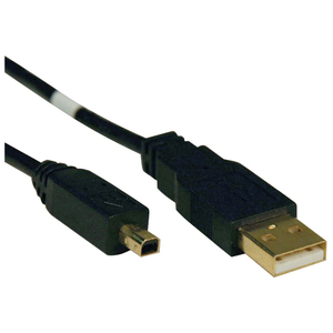 6FT USB2.0 A TO 4PIN ROUND MINI B GOLD CABLE