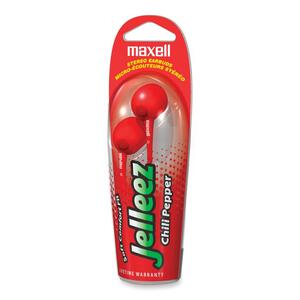 Maxell Jelleez Stereo Earphone - Connectivity: Wired - Stereo - Earbud - Chili Pepper