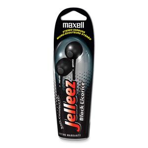 Maxell Jelleez Stereo Earphone - Connectivity: Wired - Stereo - Earbud - Black Licorice