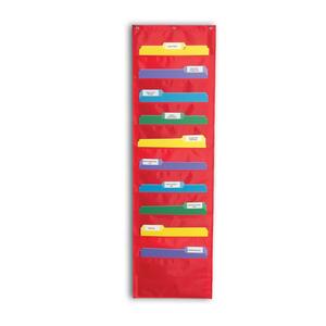 Carson-Dellosa Storage Pocket Chart - 46.5" x 14" - 10 Pocket(s) - Nylon - Red