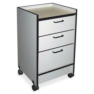 Hausmann 3-Drawer Mobile Cart - 3 Drawer - 2.5" Caster - 18.5" x 18.5" x 30" - Gray